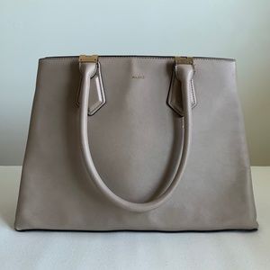 Aldo Taupe and Gold Hardware Large Tote Work Office Bag Purse (GUC)